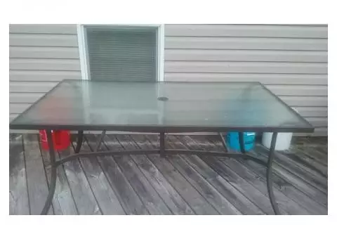 Glass patio table